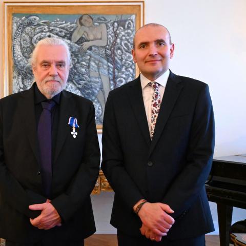 Vilmundur Guðnason with Guðni Th. Jóhannesson, President of Iceland